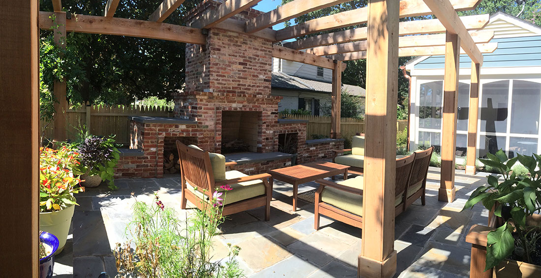 The first step for preparing your home for winter is winterizing your wood structures like this outdoor pergola.