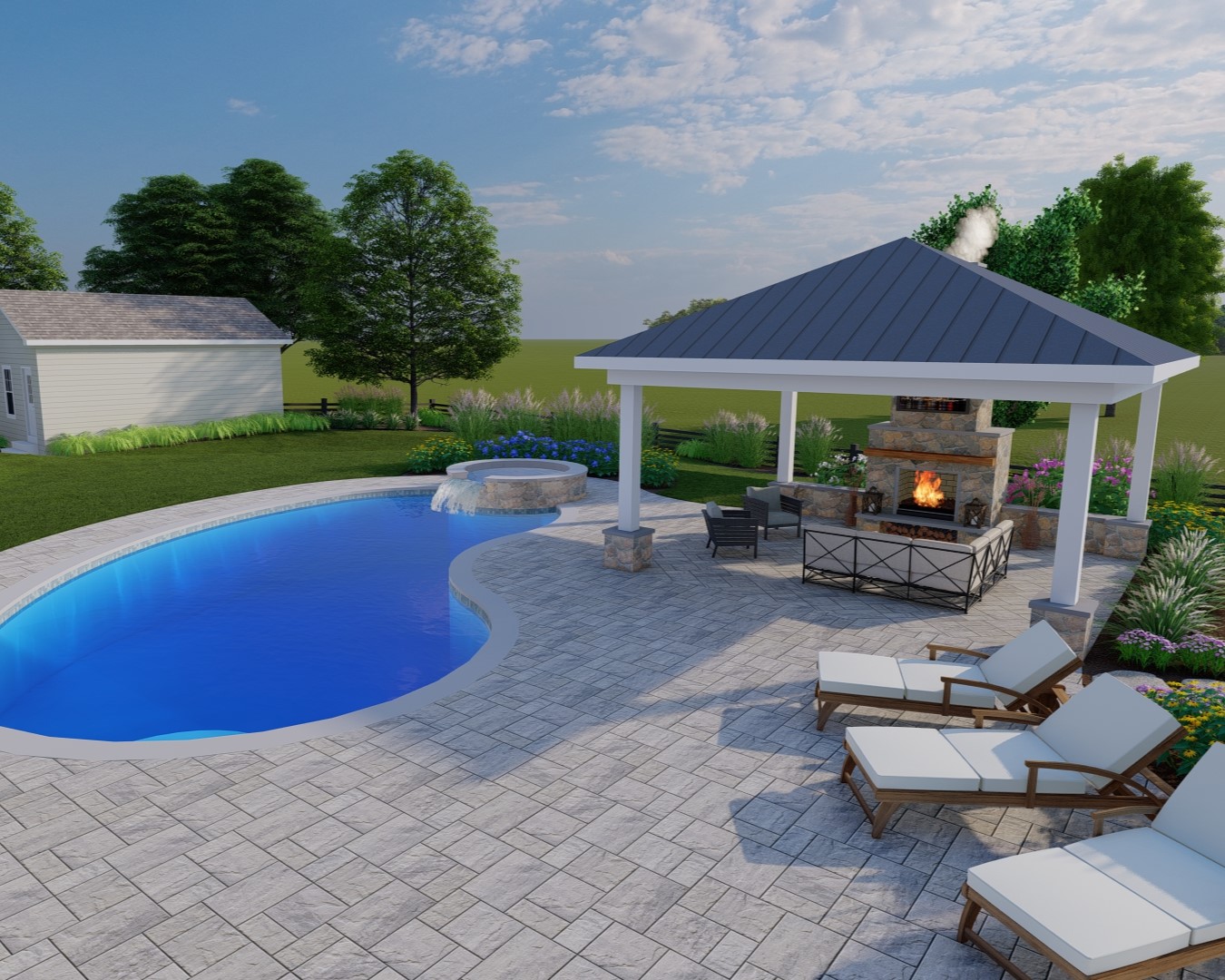 Home Design Ideas, Pictures, Remodel and Decor - March 2026 | Houzz - Modern Minimalist Pool House And Living Room